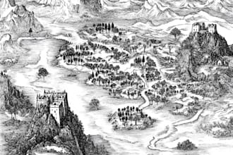 draw a custom map for fantasy, scifi, book or boardgame