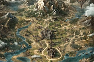 draw a custom map for fantasy, scifi, book or boardgame