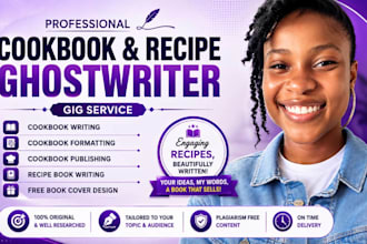 be cookbook writer, design recipe book, cookbook recipe blog ebook writer amazon