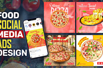 do creative food, product, and social media ads design with facebook ads