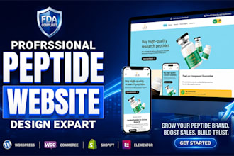 build fda compliant peptide website, research peptide store in woocommerce