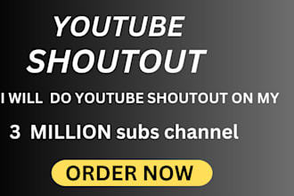 shoutout your youtube channel up to 500k subscribers