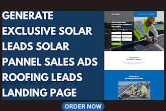 generate exclusive solar leads solar pannel sales ads roofing leads landing page