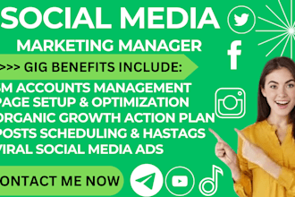 be your social media marketing manager