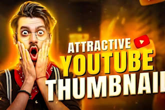 design attractive clickbait amazing youtube thumbnail in 2hr
