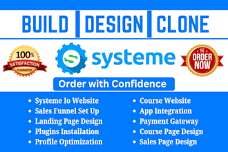 build and clone systeme io, systeme io landing page, systeme io sales funnel,wix