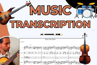 song transcription and sheet music for your projects