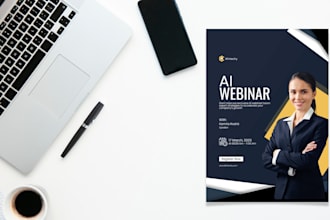 design webinar, business conference and party flyers