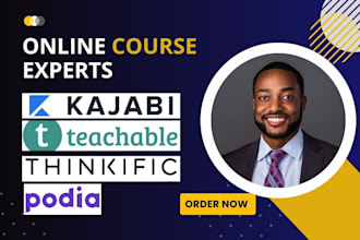 build kajabi website, teachable, thinkific, podia, online course website