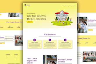 develop an interactive elearning, academic, and university website with full lms