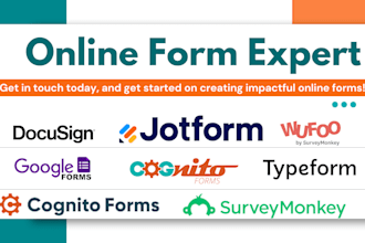 create responsive jotform, typeform, google forms, paperform, online survey form
