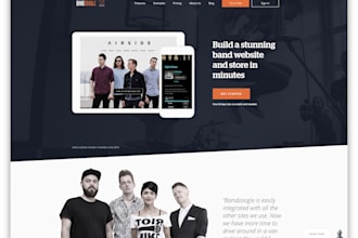 design a professional bandzoogle music website with a stunning landing page