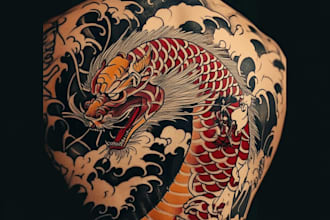 make a traditional japanese irezumi tattoo