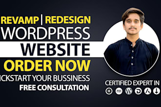 design, redesign, revamp wordpress website, business or blog website development