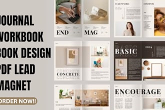 create fillable book design, interactive pdf ebook, workbooks, journal design