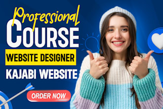 design online course website using kajabi, thinkific podia and teachable website