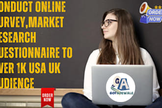conduct online survey,market research questionnaire to over 1k USA UK audience