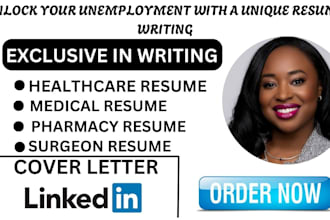 write mental health, nursing, medical, pharmacy, healthcare resume