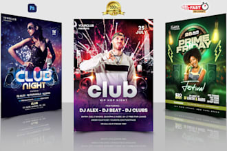 design professional events, club, and party flyer