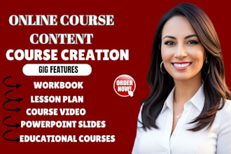 create online course content, lesson plan, educational course workbook ppt maker