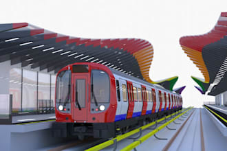 custom hyper realistic 3d train render, high poly, unwrap design, interior model