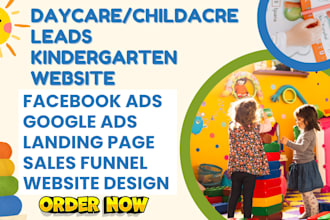 design daycare childcare leads kindergarten website local nanny pre school leads