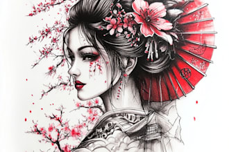 draw an oriental japanese tattoo