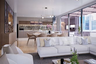 remodel luxury office, livingroom, kitchen, 3d photorealistic bathroom rendering