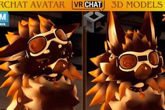 custom  3d vrchat furry avatar VR character nsfw asset vroid model with blender