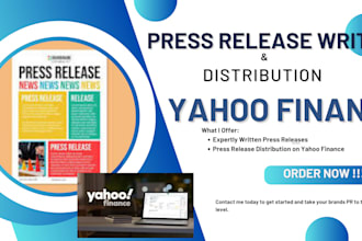 do press release writing and press release distribution on yahoo finance