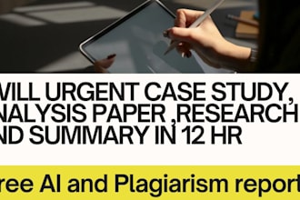 urgent case study, analysis paper ,research and summary