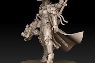 fix sculpt 3d cosplay model,statue boardgame, tabletop dnd sti file 3d printing