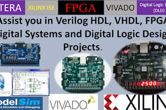 do verilog vhdl coding on xilinx, vivado, quartus,modelsim for fpga