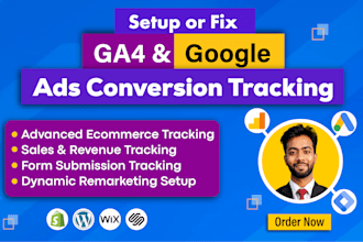 setup ga4 ecommerce tracking google analytics 4 and ads conversion tracking