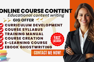 ghostwrite online course content, educational content writing and rebrand ebook