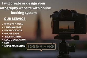 create or design your photography website with online booking system