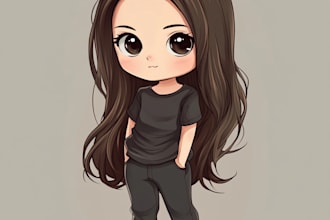 draw chibi couple illustration anime character art