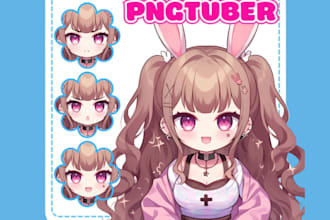draw and design pngtuber 2d vtuber model live2d vtuber character png tuber GIF