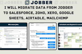 migrate data from jobber to salesforce xero google sheet airtable and mailchimp