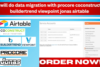 do data migration with procore coconstruct buildertrend viewpoint jonas airtable