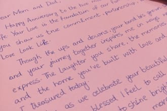 create handwritten cards, letters and assignments