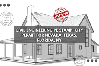 licensed architect pe stamp, city permit for florida, texas, california, nevada