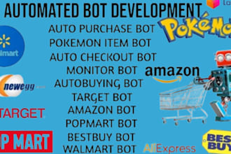 develop popmart bot, auto buying bot, auto purchase bot, auto checkout bot