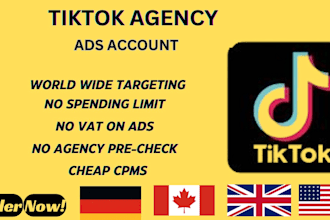 create usa tik tok agency account for shopify store tik tok agency ad account