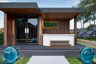 design your 3d garden, backyard, terrace, realistic landscape