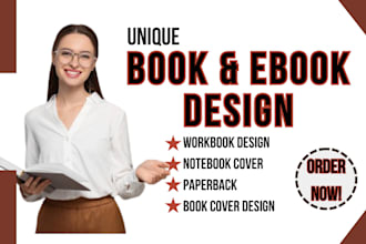 do unique ebook design, workbook, and notebook cover design, canva design