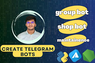 create telegram bots for group, shop, crypto, game