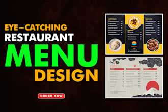 do restaurant menu design, food menu in eye catchy style