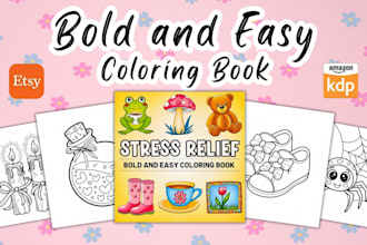 create bold and easy coloring books for amazon KDP