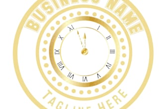 make modern clock and watch logo for your brand